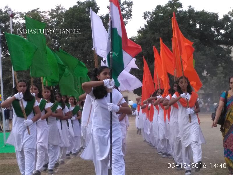 March Past by Girls Troop during Annual Sports Meet at Loyola Play Ground, Loyolanagar, Guntur