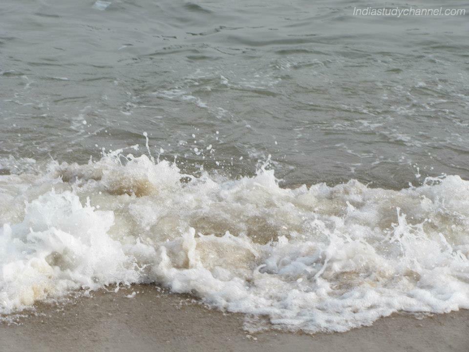 Stream of water at Ramakrishna Beach at Vishakapatnam
