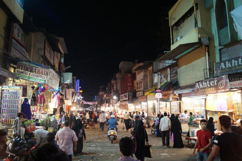 Charminar street view at Hyderabad