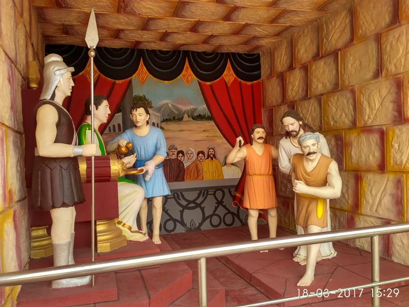 Pilate washing Hands-A sculpturistic view from the life of Jesus in Holy Land in Pinkadimi, A.P.