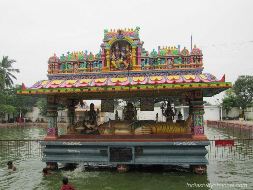 Statue of Gayasura Rakshasa in the middle of Padagaya Sarovar