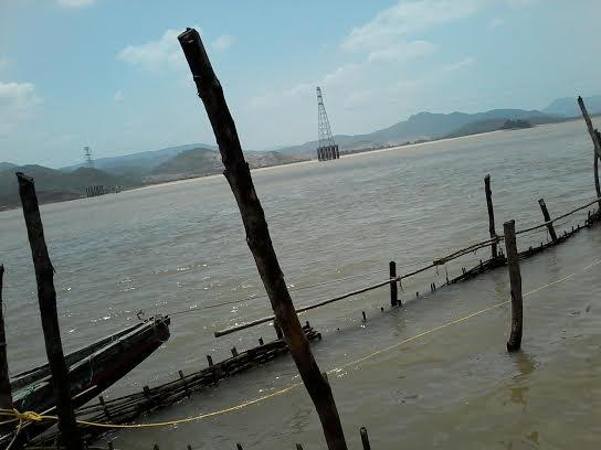 A scene of River Godavari at Purushottamapatnam, a rural area of Rajhamundry(H.O.)