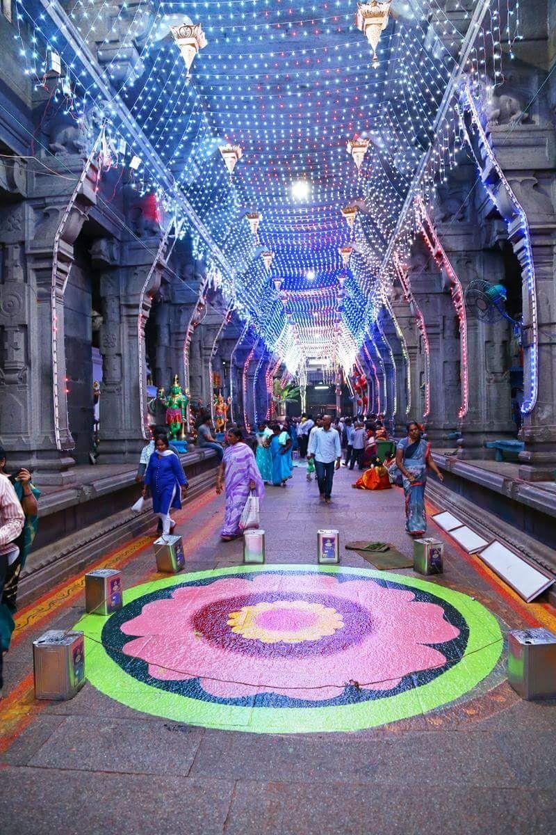 Sri Kalahasti Temple decorated for Mahashivaratri, Chittor District, A.P.