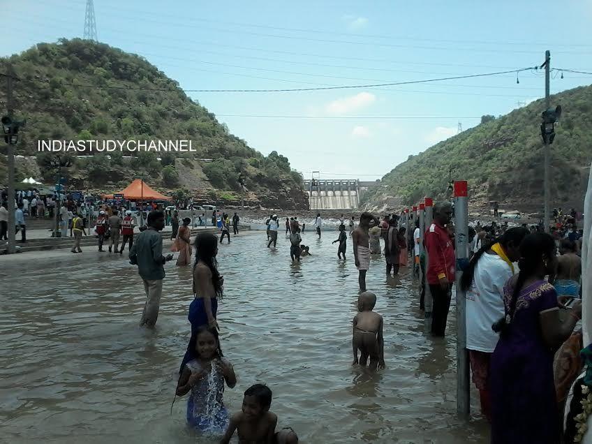 Krishna river with Srisalam Dam, Srisailam, Andhra Pradesh