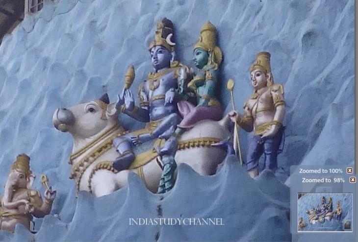 Sculpture of Shiva-Parvathi at Srisaila Shikaradarsanam, Srisailam, Kurnool District, A.P.