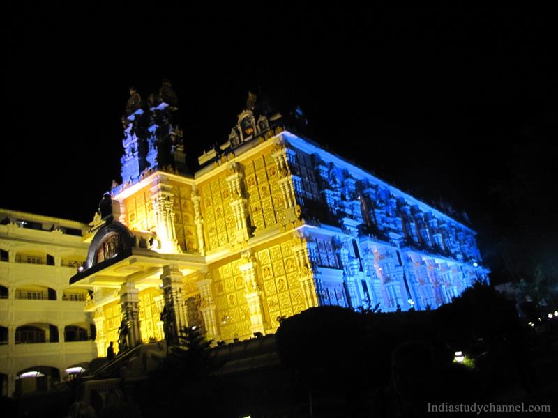 Night view of Iskcon temple, Tirupati