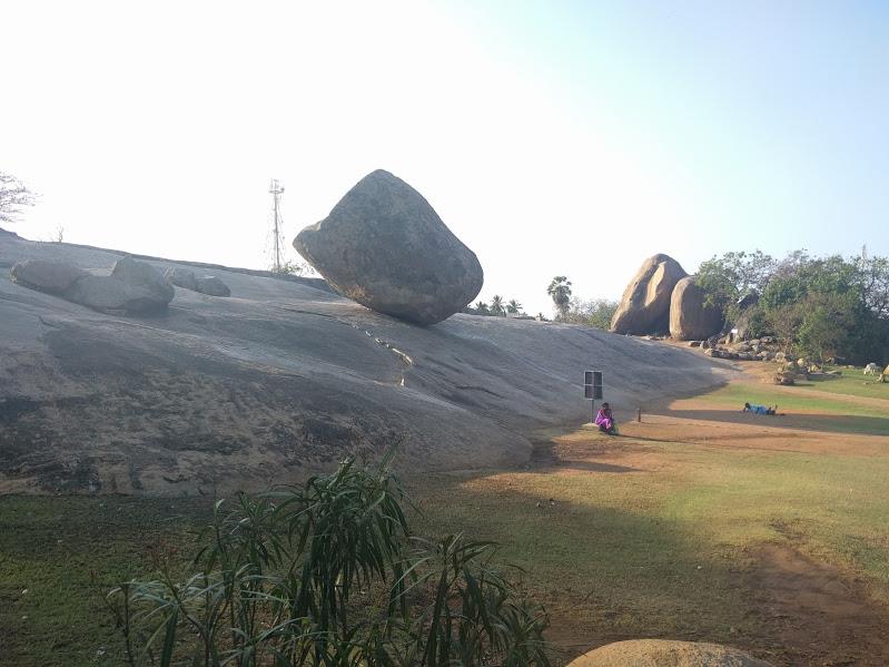 Krishnas Butter Ball located at Mahaballipuram