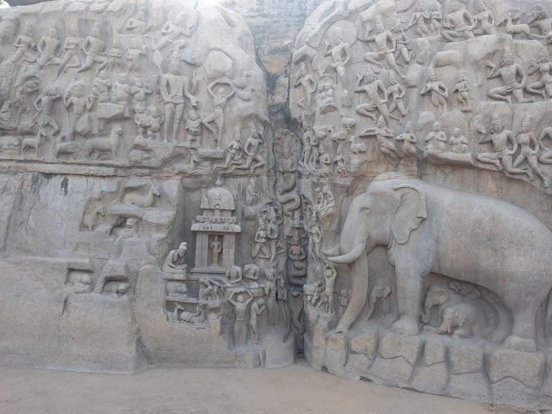 Life size elephant carving at Mahaballipuram