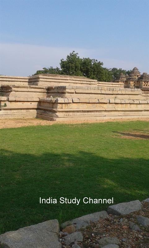 The plinth of the Queen’s Palace,Hampi