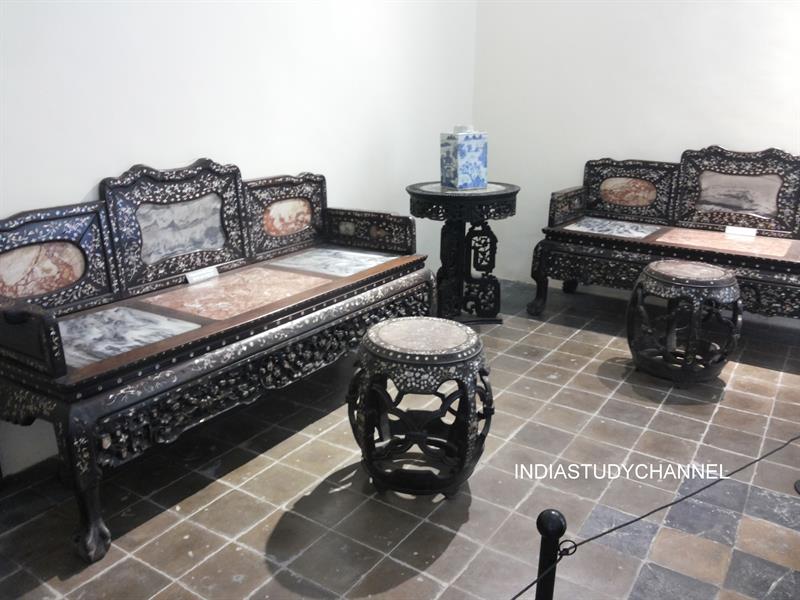 Drawing room furniture Yorkshire House, UK as seen in Chhatrapati Shivaji Museum, Mumbai