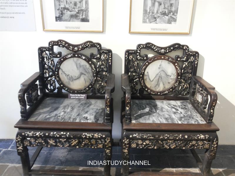 Drawing room furniture Yorkshire House, UK as seen in Chhatrapati Shivaji Museum, Mumbai