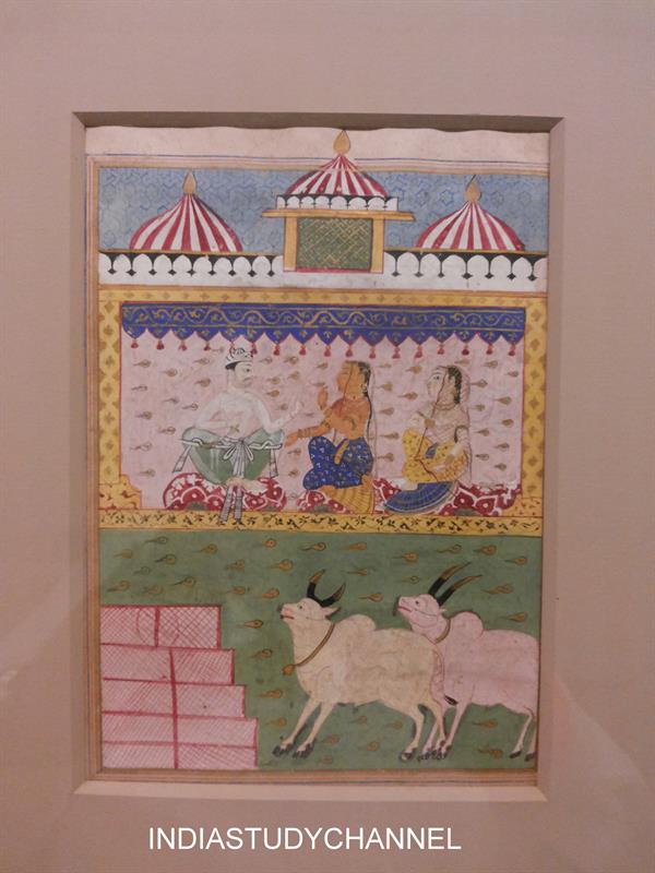 Western Indian style of Miniature painting (14th Century) as seen in Chhatrapati Shivaji Museum