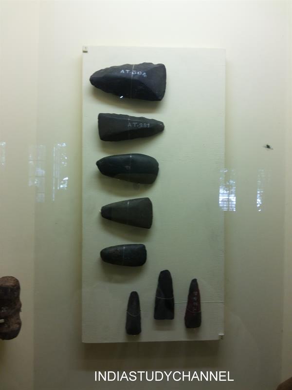 Neolithic Stone Age tools as seen as seen in Chhatrapati Shivaji Museum, Mumbai