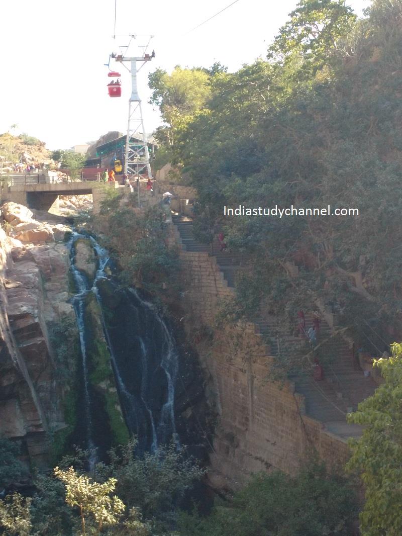 Waterfall visible from the rope way, Sunndhamata, Bhinmal, Jalore, Rajasthan