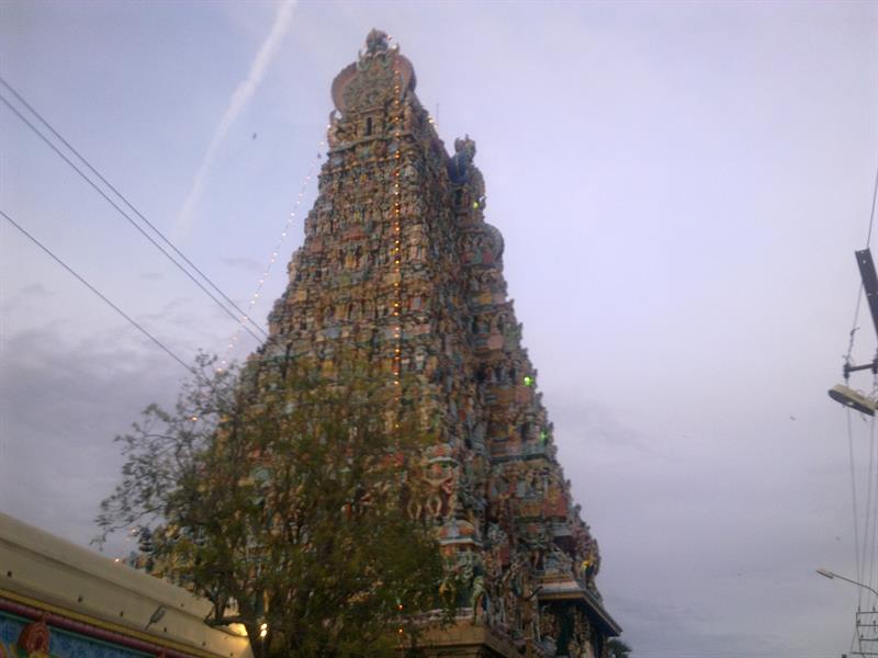 The famous Oppiliappan Koil Gopuram with all its majestic appearance