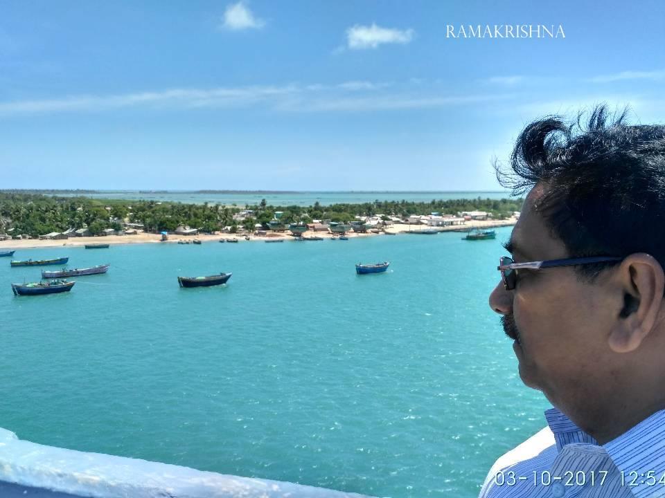A beautiful Panoramic view of Pamban Island from Pamban Bridge, Rameswaram, Tamilnadu