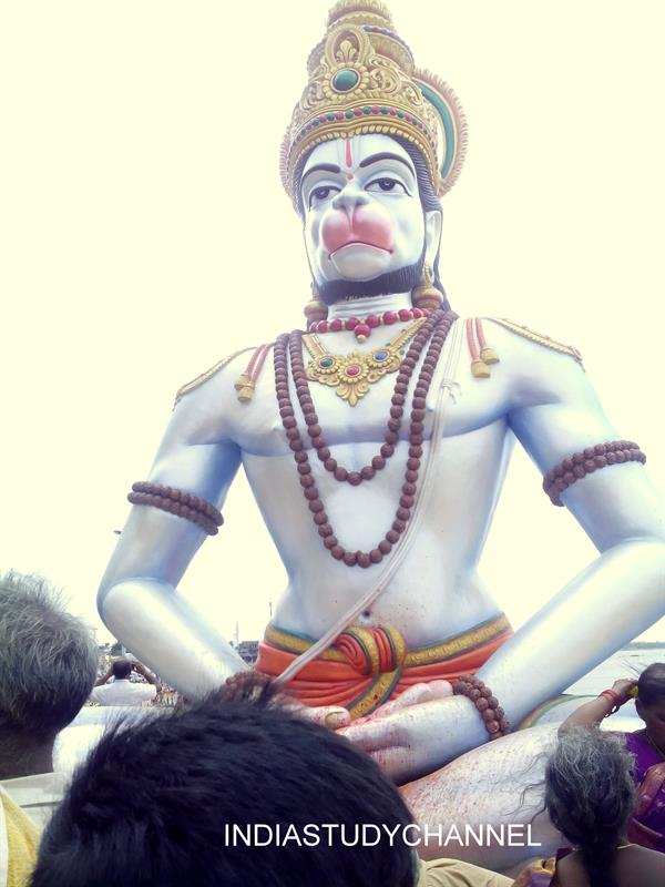 Tall Hanuman statue beside Shirdi Sai Mandir at Amaravathi, Guntur district, A.P.