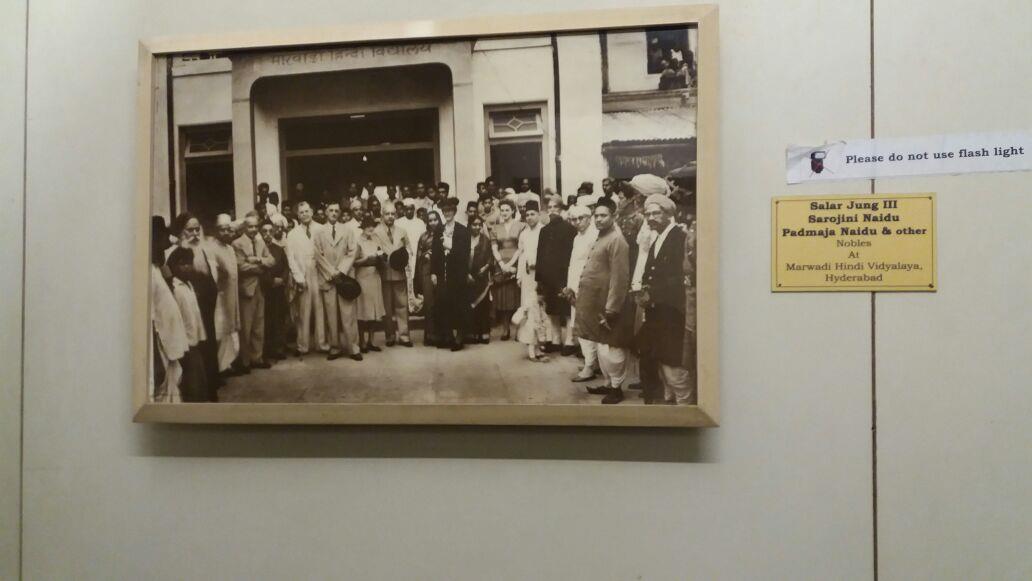 A rare photograph of Sarojini Naidu and Padmaja Naidu as seen in Salar Jung Museum, Hyderabad