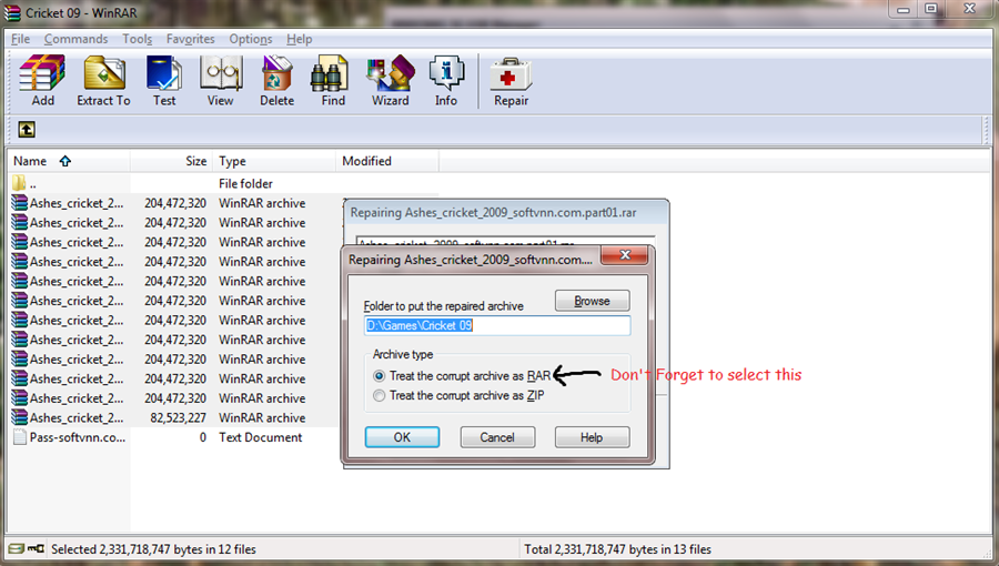 Repair Winrar Files