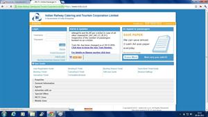 IRCTC Website Home Page