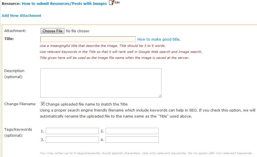 Attach File Section
