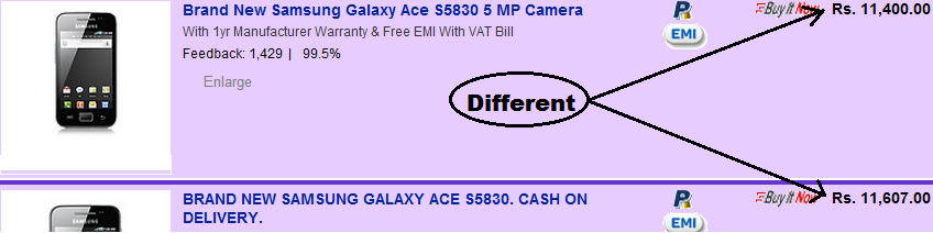 samsung galaxy ace listing ebay