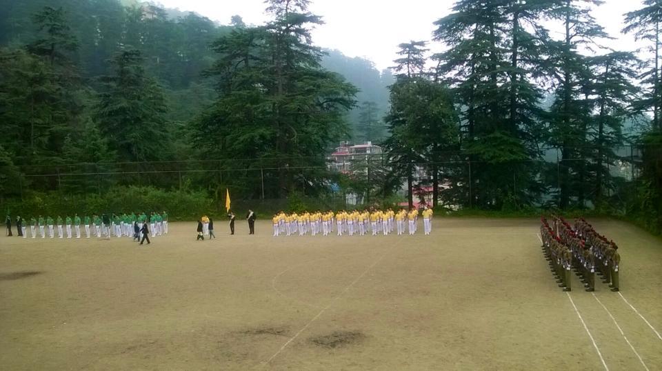 Children practicing drill,Scout and Guides in School