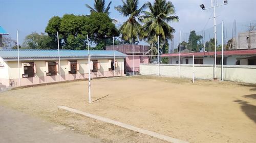 image of volleyball court constructed with PVC net at GSS Delanipur Port Blair