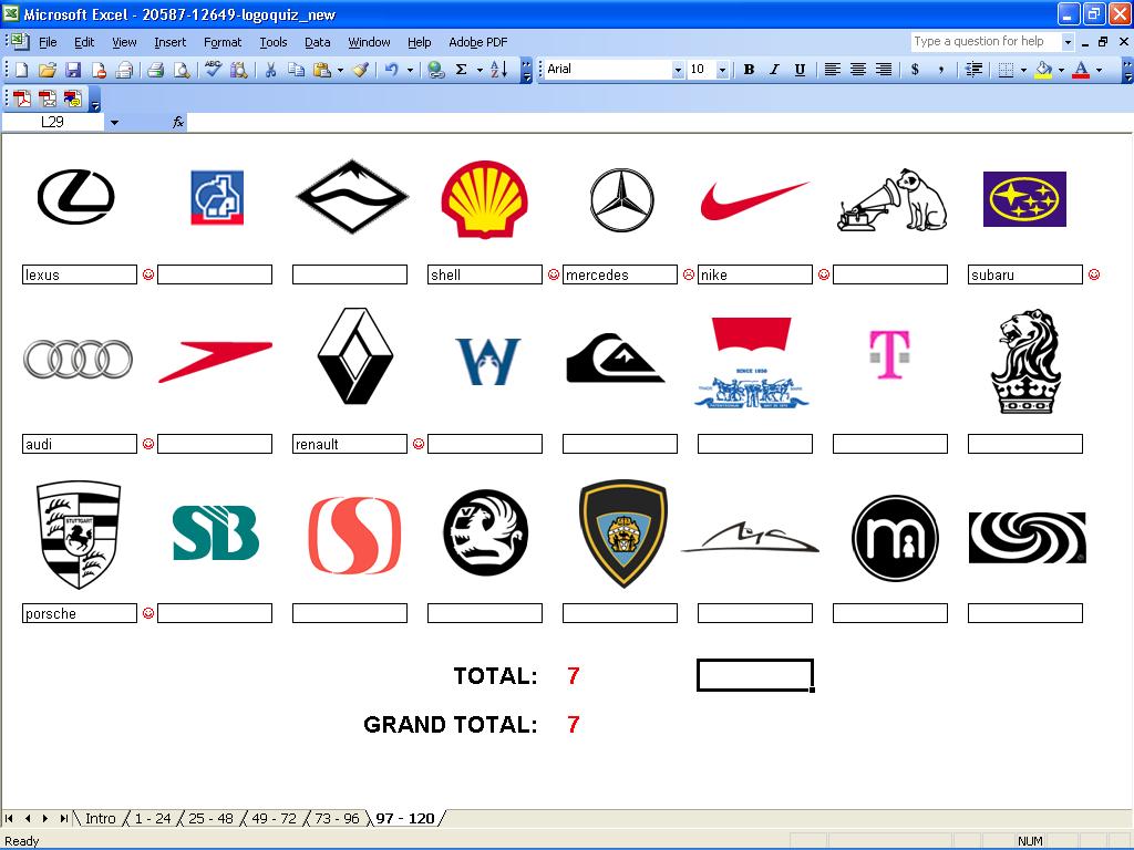 Logos Quiz Excel