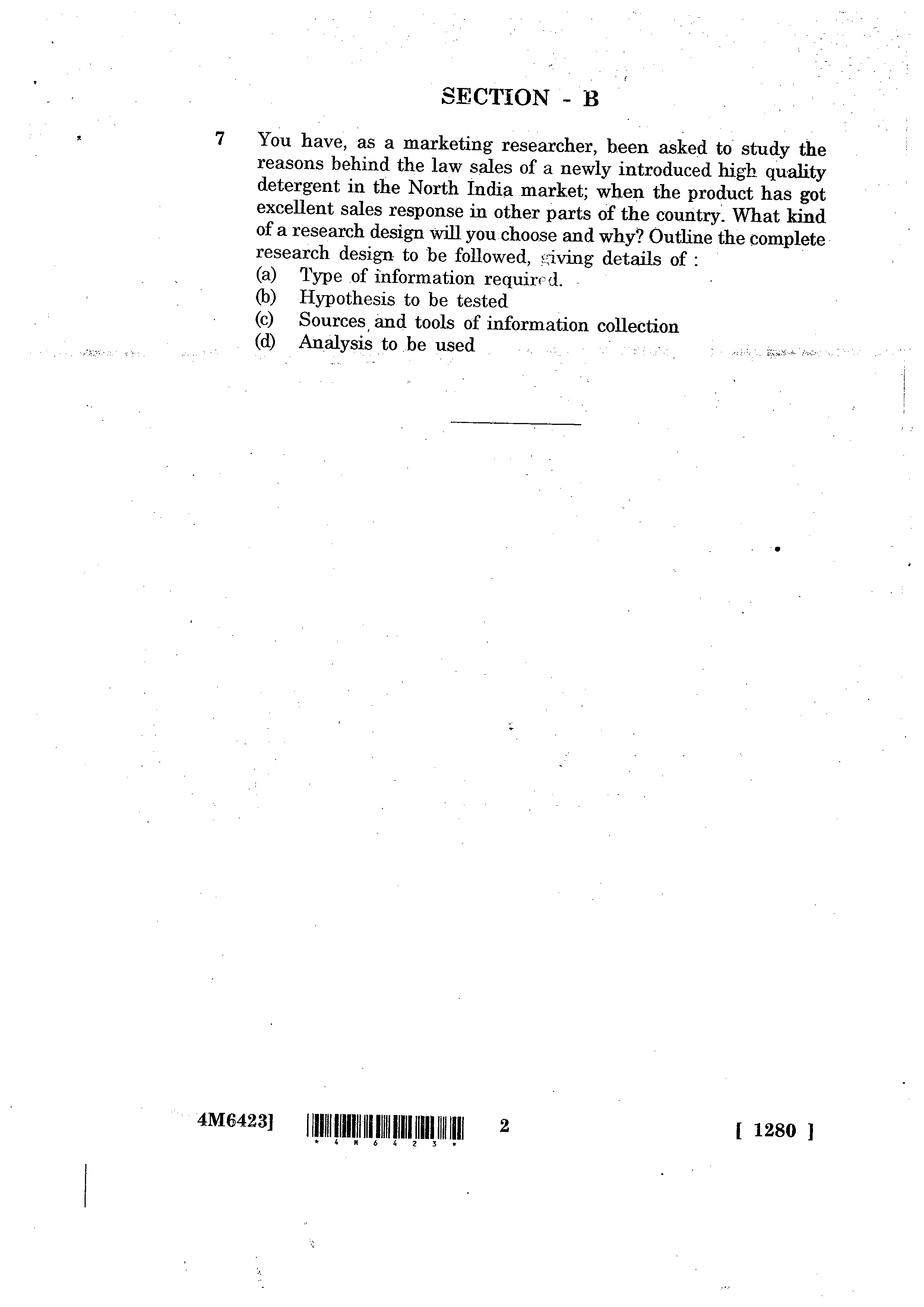 marketing research and consumer behaviour question paper marketing research and consumer behaviour question paper