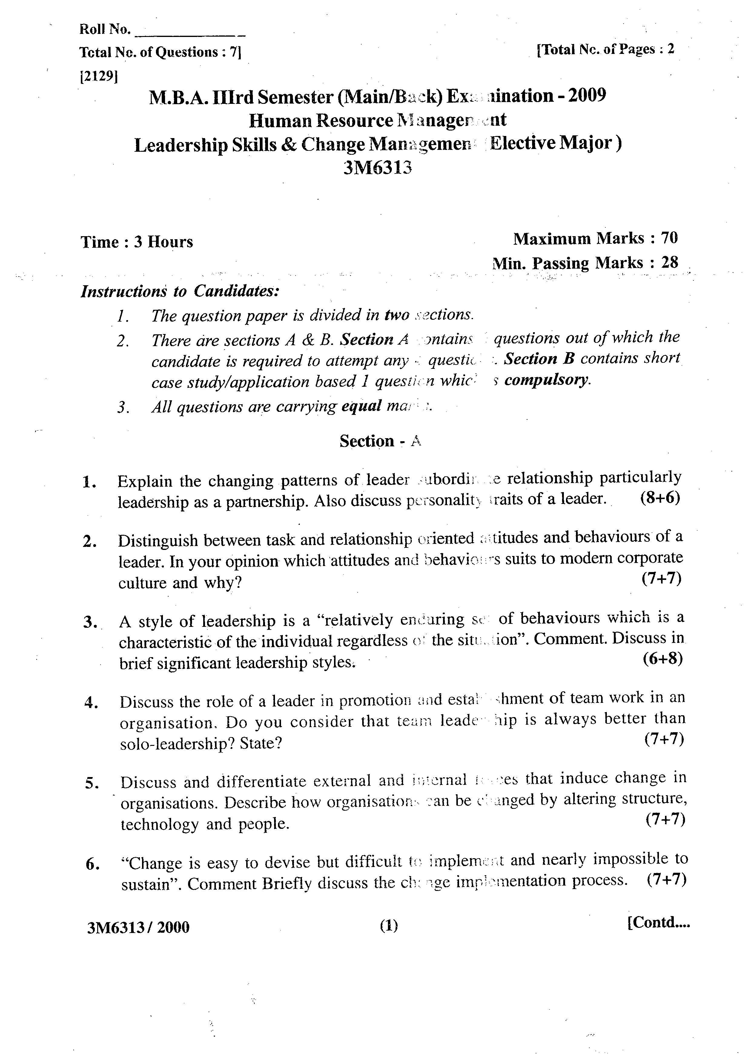 leadership styles questions