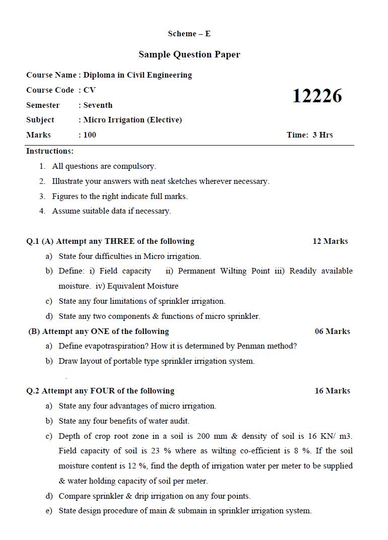 Maharashtra State Board Of Technical Education Msbte Sample