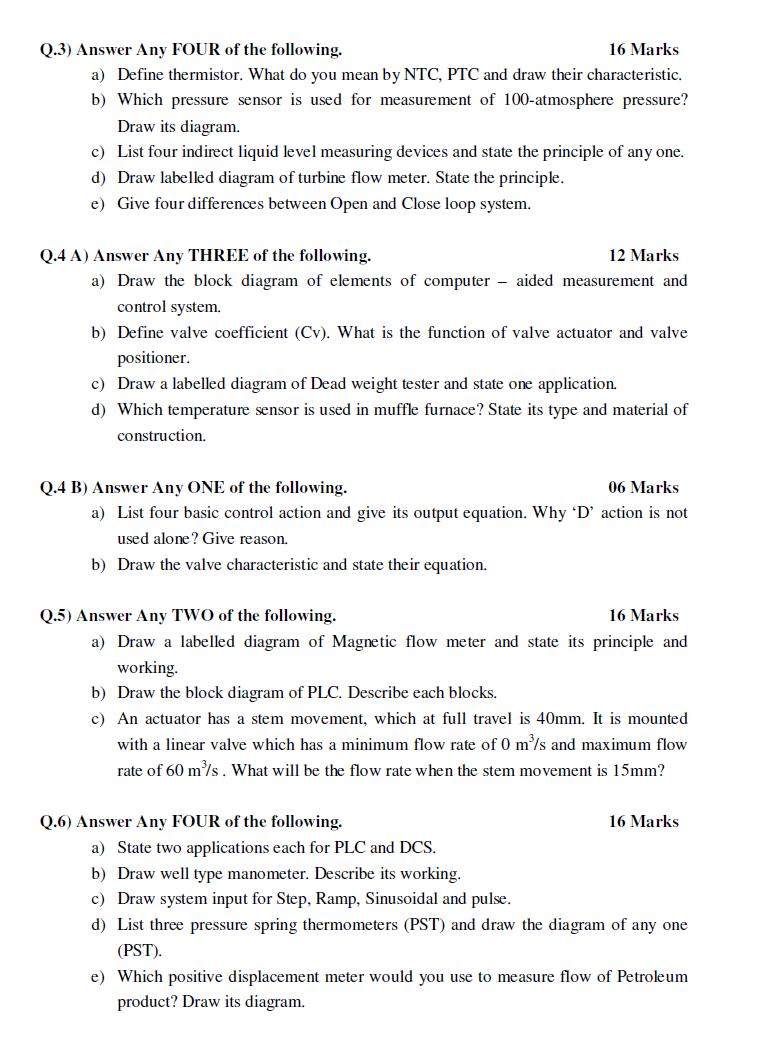 Maharashtra State Board of Technical Education MSBTE Sample Question
