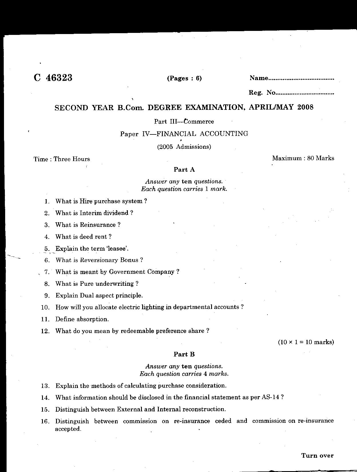 Accounting papers 2008
