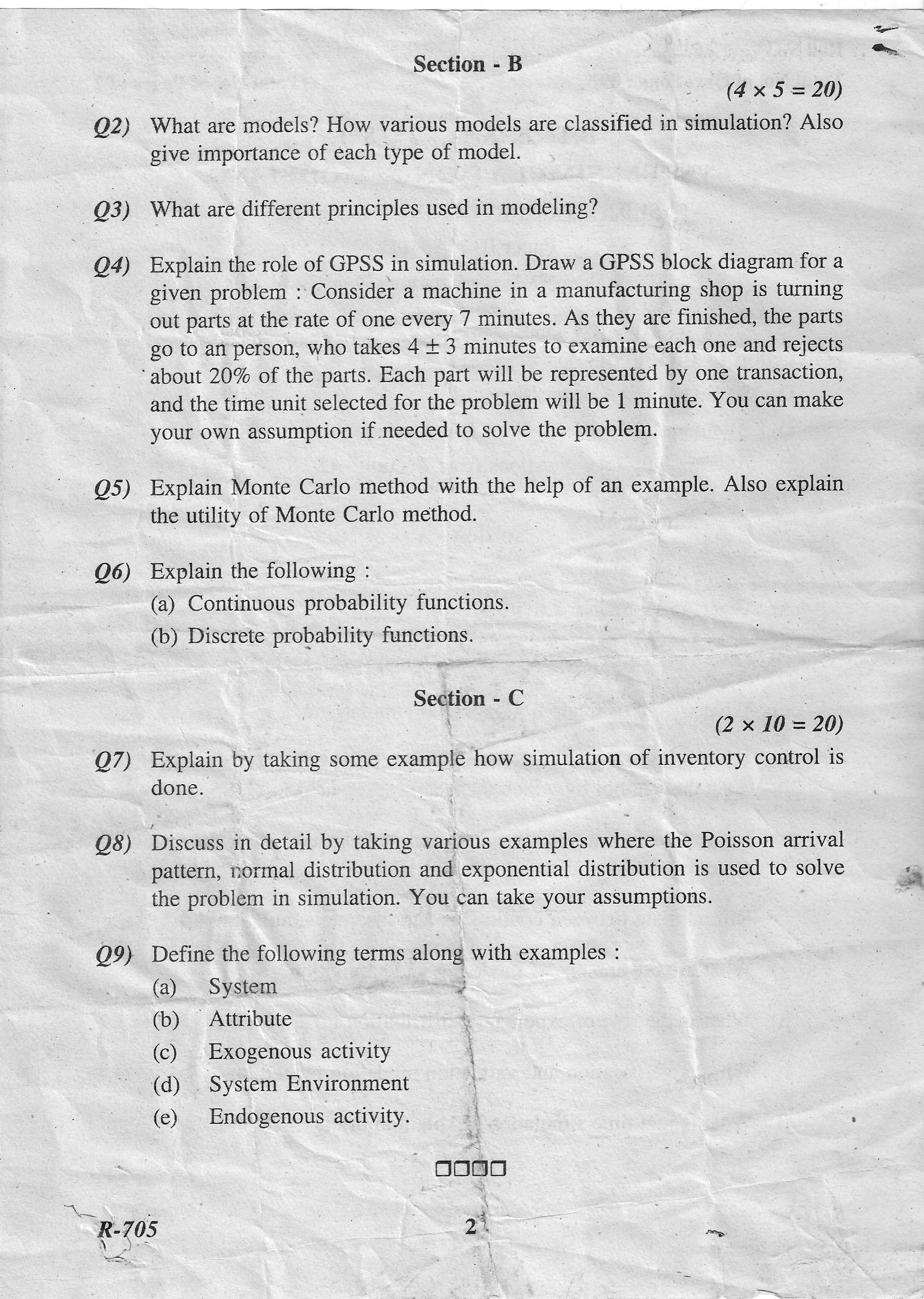 Punjab Technical University SSM (System Simulation) model question papers Punjab Technical University SSM (System Simulation) model question papers