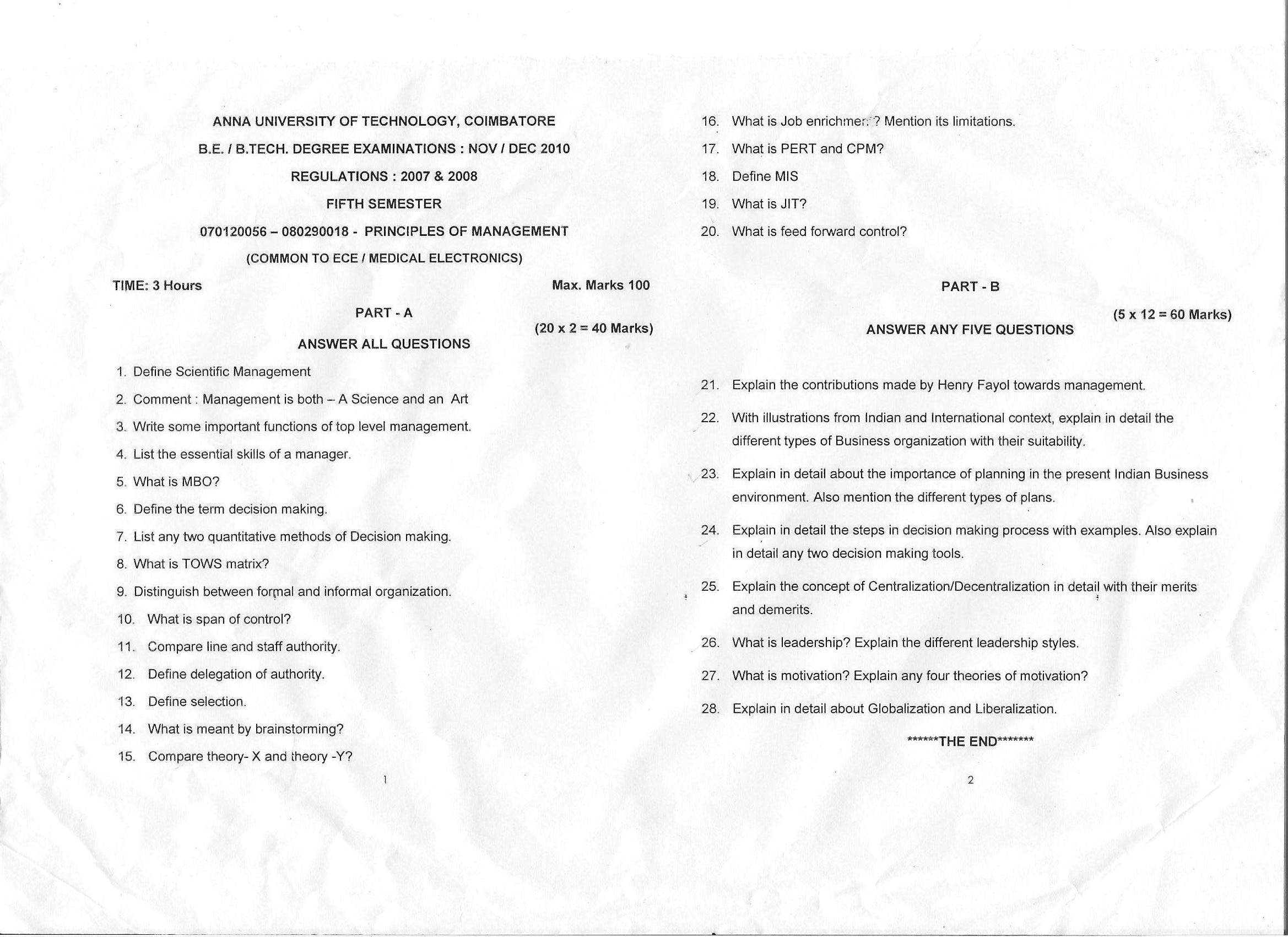 Papers in management