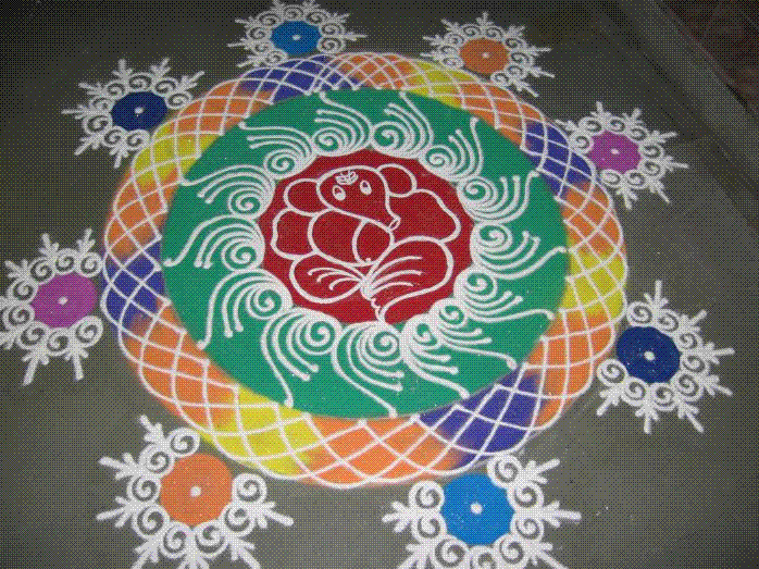 Colorful Rangoli Designs Flower Patterns Myspace Hi5